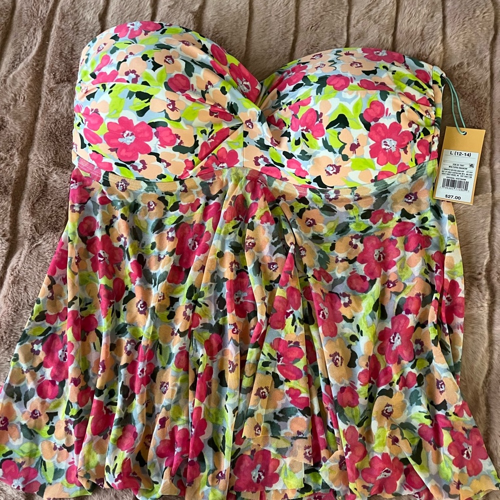 Kona Sol Floral Swim Dress - Multicolor